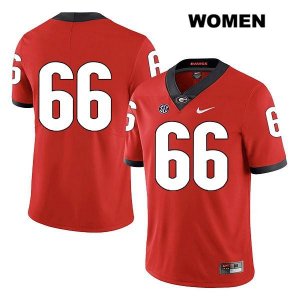 Women's Georgia Bulldogs NCAA #66 Solomon Kindley Nike Stitched Red Legend Authentic No Name College Football Jersey CVG2254OI